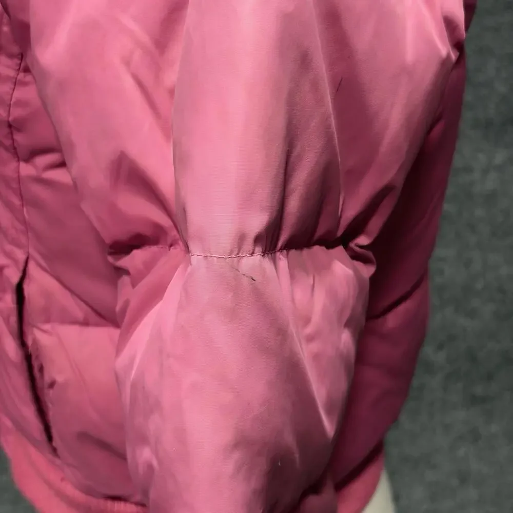 Gap Jacket Girls 14-16 Pink Down Puffer Snap Front Hooded Ski Winter Coat
